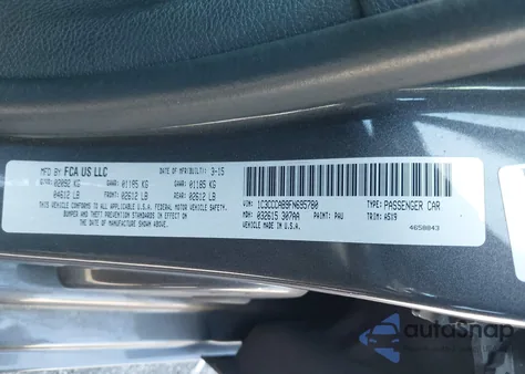 2015 Chrysler 200 Limited z USA, uszkodzony, nr VIN 1C3CCCAB9FN695780